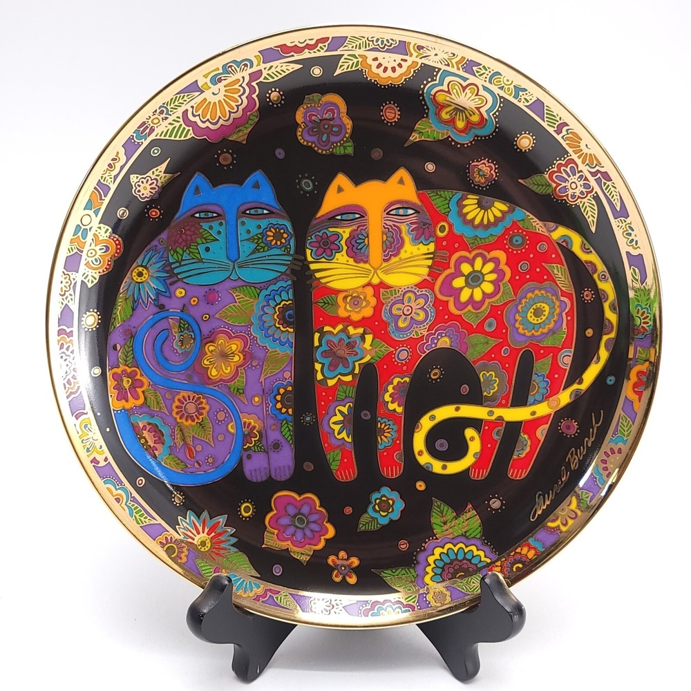 Laurel Burch Flowering Felines Limited‎ Edition Plate Franklin Mint Porcelain